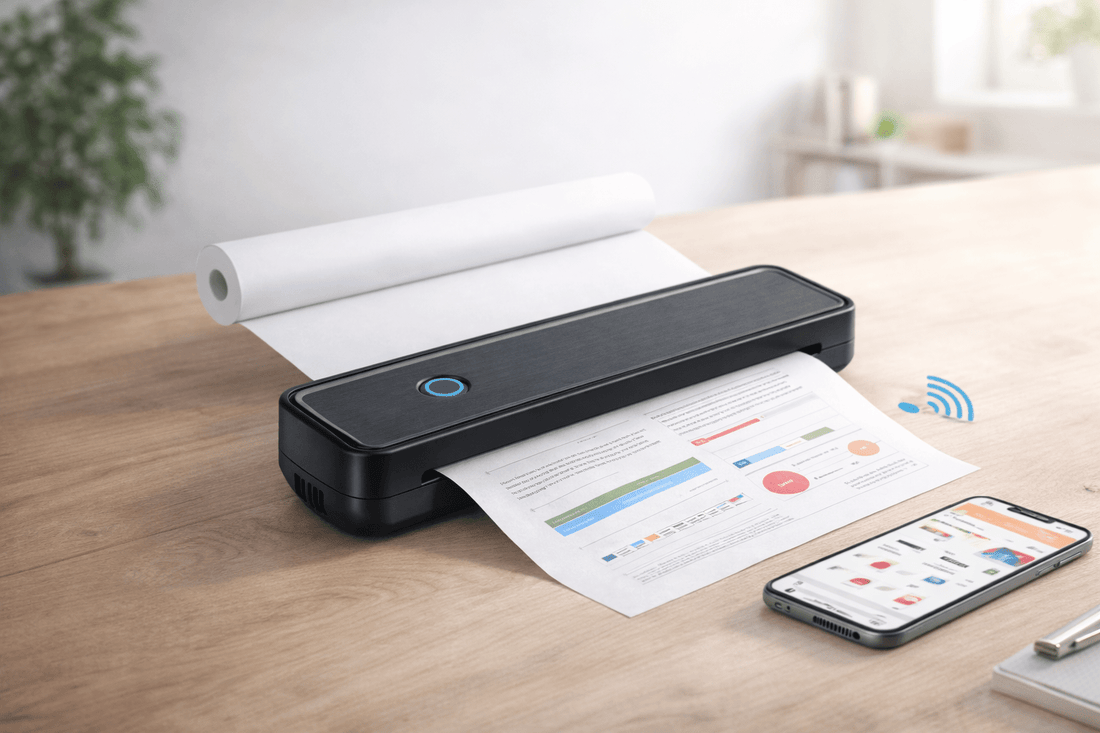 imprimante thermique A4 portable sans encre imprimant document depuis smartphone