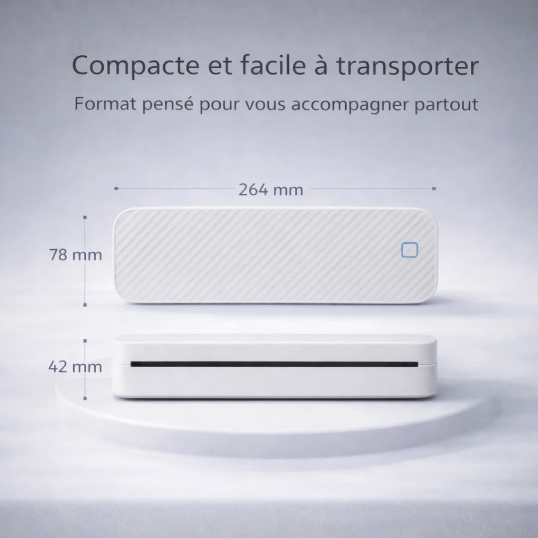 [blanc] Dimensions imprimante thermique portable A4 compacte facile à transporter