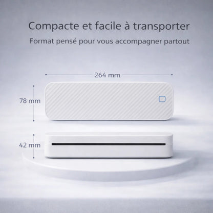[blanc] Dimensions imprimante thermique portable A4 compacte facile à transporter