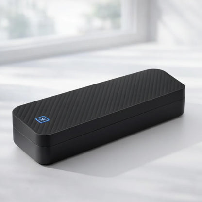 [noir] Imprimante thermique portable A4 noire PrintiFlow sans encre sur bureau minimaliste